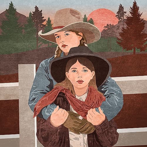 Western Sisters Abstract Art Print