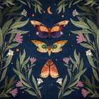 Butterfly Night Fly Art Print