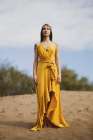 Woman In Yellow Dress Art Print
