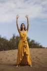 Woman In Yellow Dress Art Print
