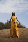 Woman In Yellow Dress Art Print