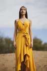 Woman In Yellow Dress Art Print