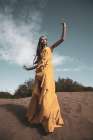 Woman In Yellow Dress Art Print