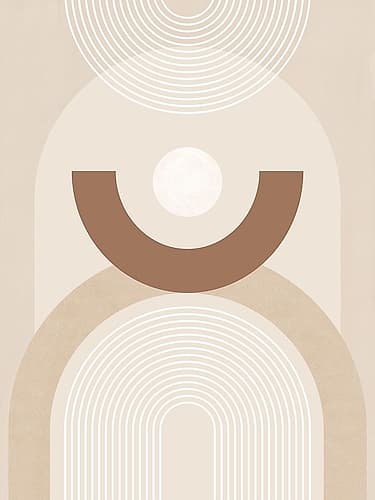 Beige Mid Century Poster No.1 Art Print
