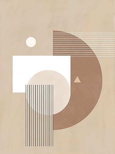 Neutral Semicircles Poster No.1 Art Print