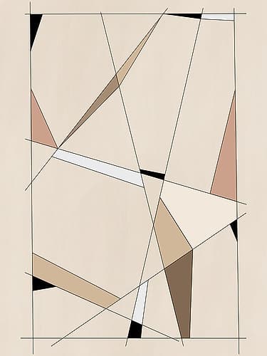 Geometric Beige art No.1 Art Print