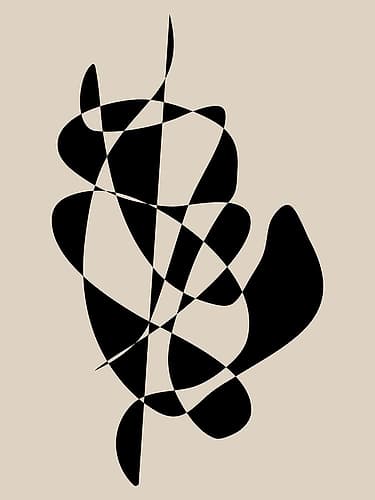 Abstract Black Shapes Artwork Abstract Art Print