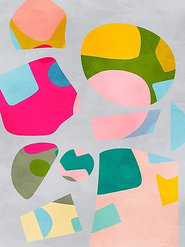 Minimal cutout colorful Art Print