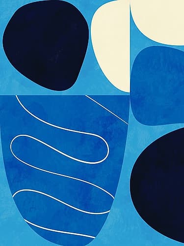 Shapes Play3 1Blue Minimalist Print