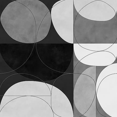 Shapesbw3 Kopie Abstract Art Print