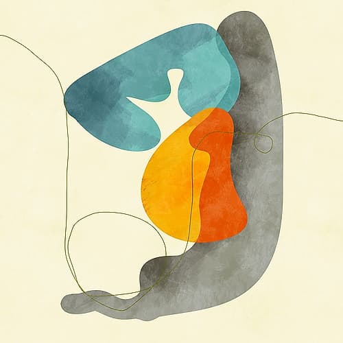 Shapesalines2 Abstract Art Print