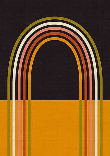 Geo Shapes Fall 21 Rainbow Arc Minimalist Print