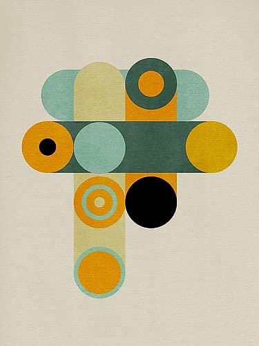Rainbow Plus Shapes9 Art Print