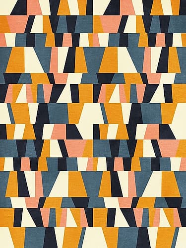 Rainbow Plus Shapes  Blue Mustard14 Art Print