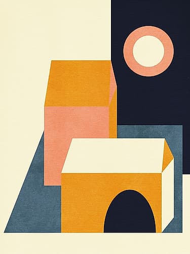 Rainbow Plus Shapes  Blue Mustard11 Art Print