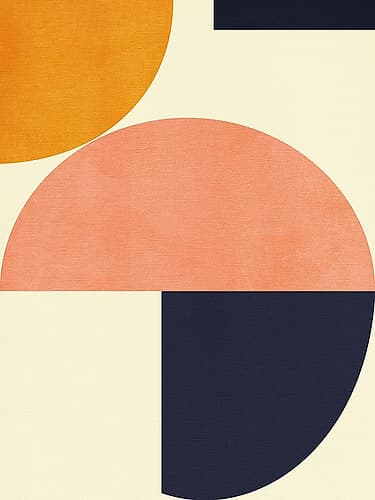 Rainbow Plus Shapes  Blue Mustard2 Art Print