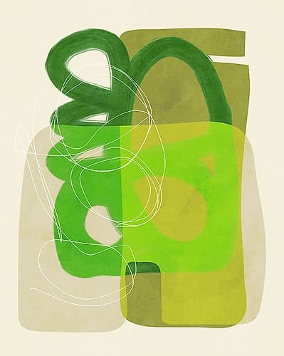 Painted Lines Green Tan 4 Kopie Minimalist Print
