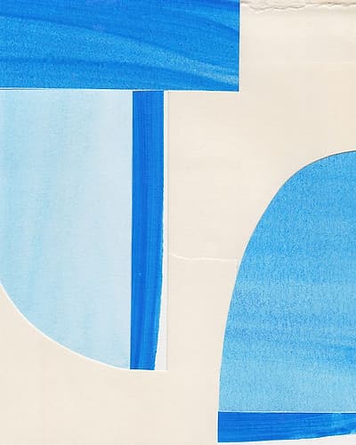 Blue Abstract Collage Abstract Art Print