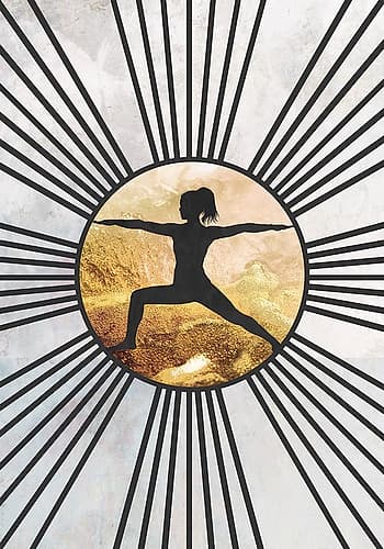 Black Gold Sun Yoga 3 Art Print