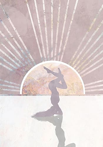 Pink Gold Sun Yoga 5 Art Print