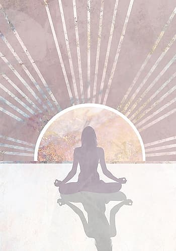 Pink Gold Sun Yoga 3 Art Print