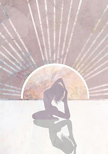 Pink Gold Sun Yoga 2 Art Print