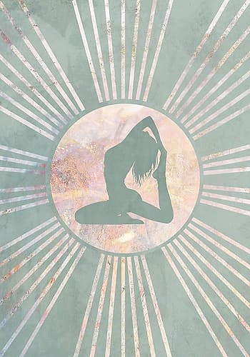 Yoga Boho Sun Green 7 Art Print