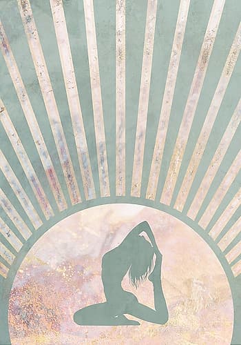 Yoga Boho Sun Rise Green 7 Art Print