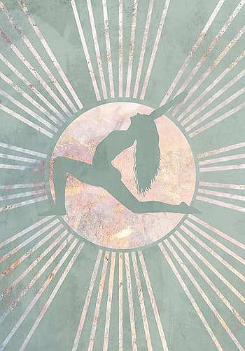 Yoga Boho Sun Green 6 Art Print