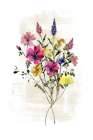 Wild Floral in rich shades Art Print