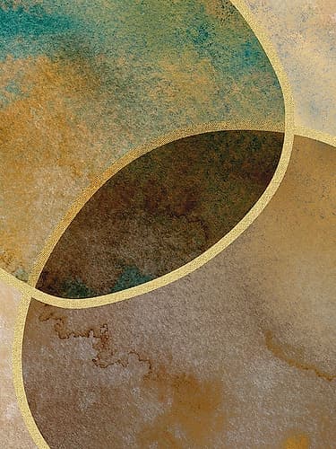 Abstract Circles With Gold 2 Minimalist Print