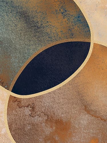 Abstract Circles With Gold 1 Art Print by Bilge Paksoylu