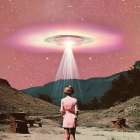 Beam Me Up Barbie 2 Collage Art Art Print