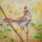 Female Cardinal Portrait Art Print