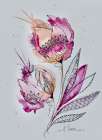 Mandala Floral (Magenta) Art Print