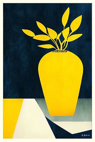 Les Fleurs Jaunes Minimalist Print