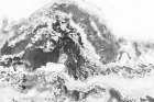 Black And White Marble Mountain 06 Art Print