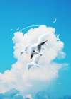 Fly Free Birds Cloud Art Print