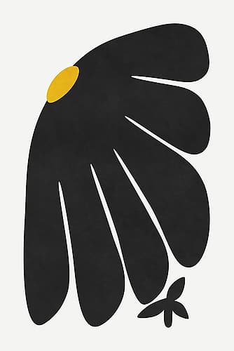 Black Daisy Art Print