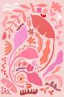Pink Garden Colors And Shapes Art Print