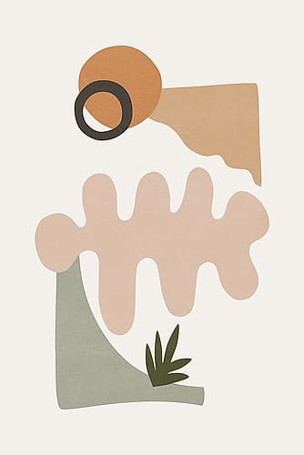 Botanical Scene Color And Shapes Art Print