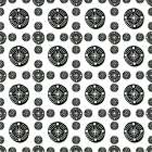 Black White Tribal Ethnic Circles Geometric Black & White Print