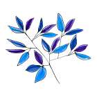 Blue Floral Branches 2 Art Print