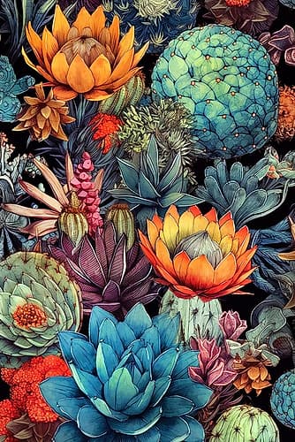 Succulents And Cactus 8 Art Print