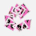 Pink Floral Curved Shapes Art Print