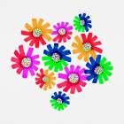 Multi Color Fancy Floral Bouquet Art Print