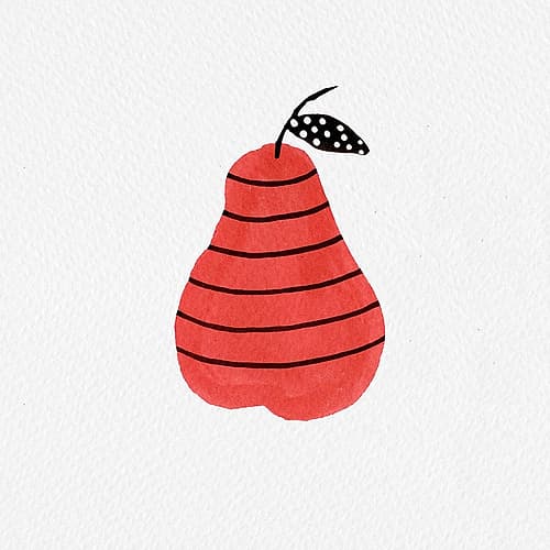 Pear Red Food Print