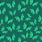 Butterflies Mint On Green Art Print