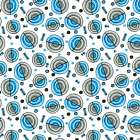 Circles Galore Blue Gray Geometric Art Print