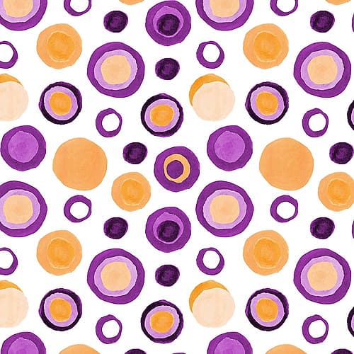 Circles Retro Tan Purple Patterns Print